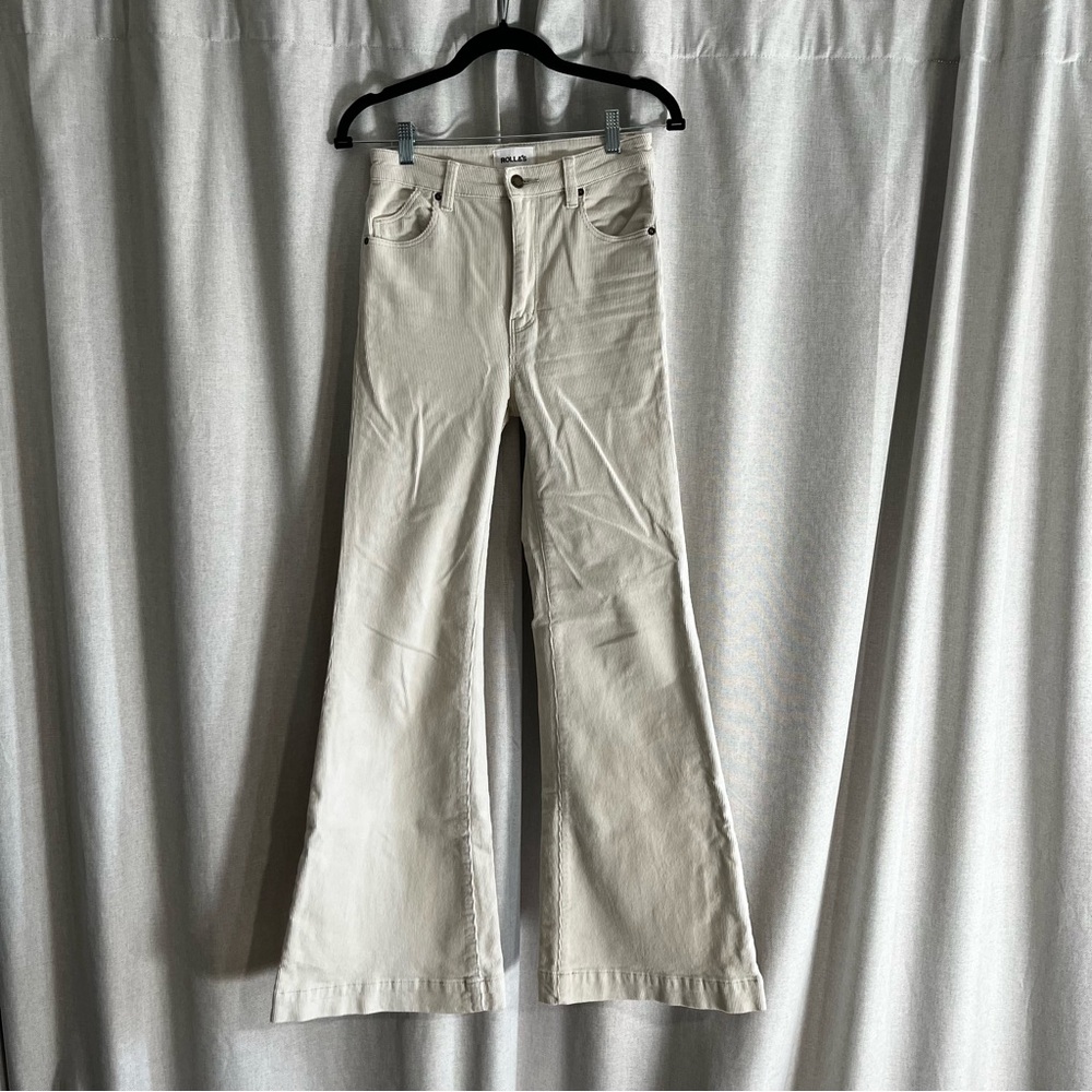 ✨ Rolla’s Eastcoast High-Rise Flare Jeans – Cream Corduroy ✨